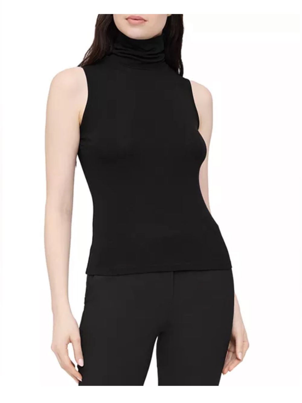 Theory Wendel Turtleneck Black Sleeveless Top NWT Size P-XS